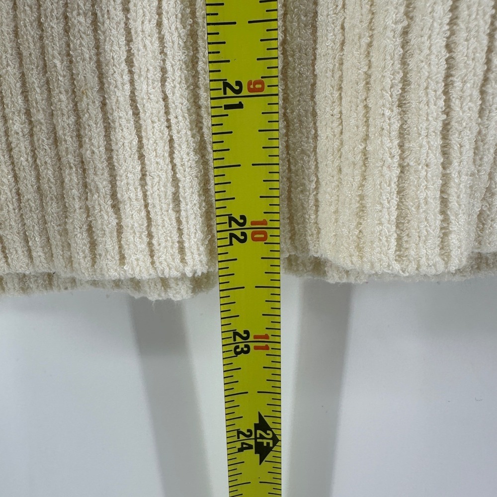 Loft Womens Striped Knit Hoodie Sweater Rust Cream Medium V-Neck - Picture 7 of 8